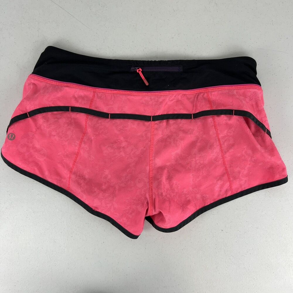Lululemon Speed Shorts Jacquard Flash Deep Cool Neon Pink Size 8